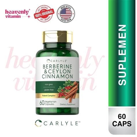 Jual Carlyle Berberine & Ceylon Cinnamon - 60 Capsules, Non-GMO Gluten ...