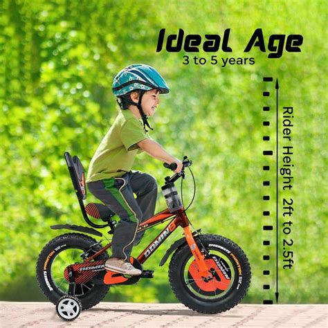VESCO Domin8 14T Kids Bicycle with Training Wheels & Backrest | Single ...