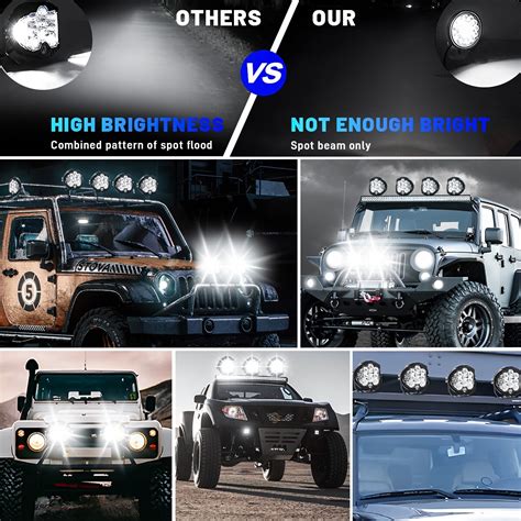 1/2PCS 7 inch LED Work Lights Pods Spot Flood Combo Fog Lamp Off-road ...