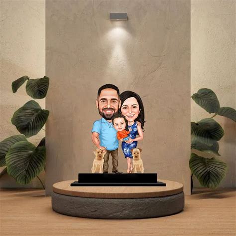 PG SHOPPING HUB Wooden Family Caricature With Stand Price in India ...