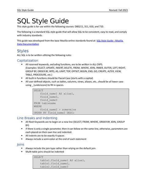 Image result for Teradata SQL Style Guide