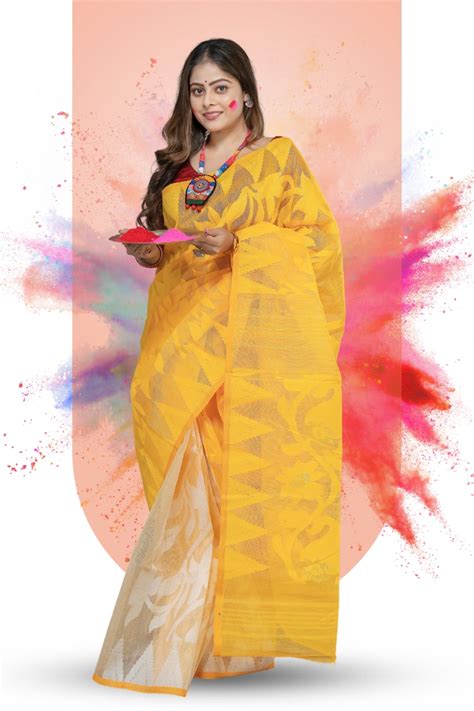 Bengal Handloom Jamdani Saree | Authentic Indian Ethnic Wear – Bong Trendz