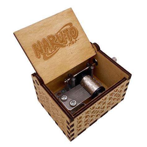 Buy Mini Music Box Hand Crank Naruto Musical Box Carved Wooden Musical ...