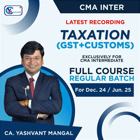 CMA INTERMEDIATE - PAPER 7 SEC. B (INDIRECT TAXATION) - Full Course ...