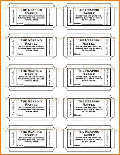 Free Printable Raffle Ticket Template Download