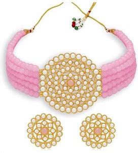 SUNDHA CREATION Alloy Gold-plated Pink, Gold, White Jewellery Set Price ...