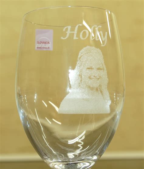 Wine glass with photo laser engraved by MyChoice@Firebridge | Wine ...