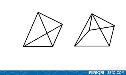 如图，一个正四面体和一个正四棱锥（金字塔形），它们的边长都是相等的，... #31120-趣味几何-数学天地-33IQ