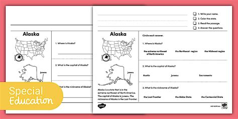 Alaska Adapted State Report Worksheet for Special Education