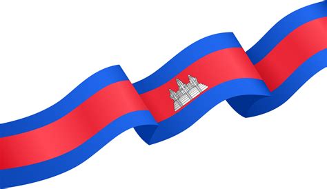 Cambodia flag wave isolated on png or transparent background 19167319 PNG