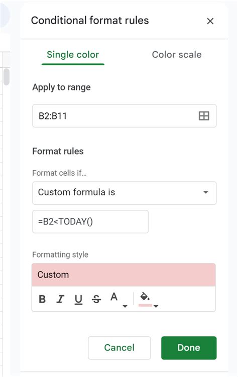Image result for Conditional Formatting Google Sheets with Dates