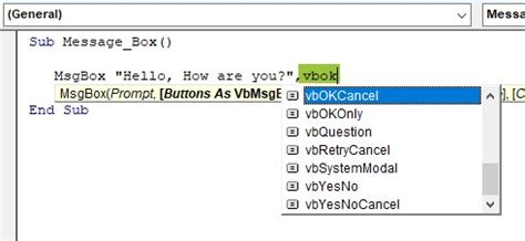 Image result for How to Call a MsgBox in VBA Code