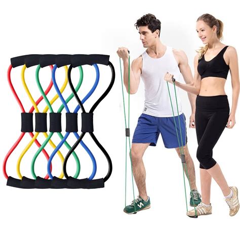 8 Word Fitness Rope Resistance Bands Elastic Band for Fitness Equipment ...