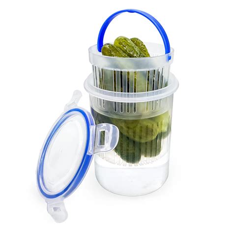 Pickle Jar 24 oz Pickle Container with Strainer Pickle Holder Keeper ...