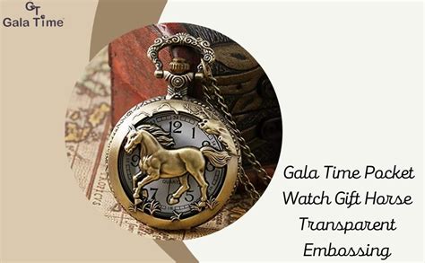 GT Gala Time Pocket Watch Gift | Horse Transparent Embossing ...