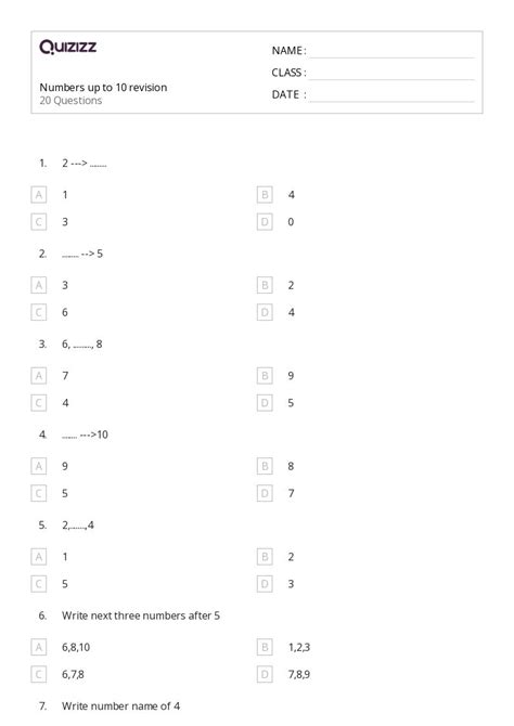 50+ Writing Numbers 0-10 worksheets for 2nd Class on Quizizz | Free ...