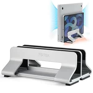 Psitek Aluminum Dual Vertical Laptop Stand Dock Holder, Supports 2 ...