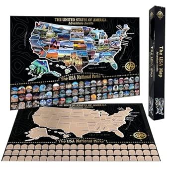 Scratch Off Map of United States - All 63 US National Parks Scratch Off ...