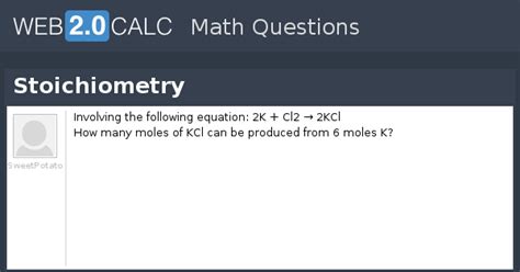 View question - Stoichiometry