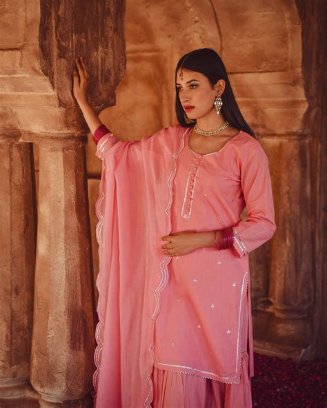 GUL PINK SHARARA SET – Karaj jaipur
