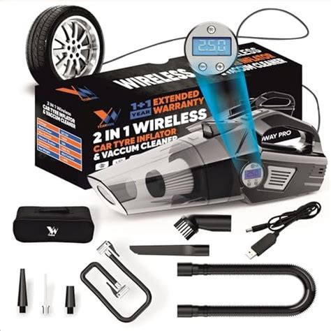 Woscherr 578 2in1 Tyre Inflator for Car & Car Vacuum Cleaner, DC12V|150 ...
