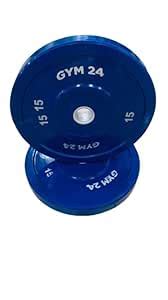 GYM24 Olympic Bumper Plates for Weight Lifting Dia 50mm (100 kg Set ...