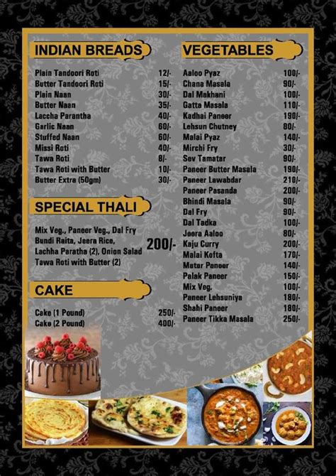 Menu at KD's Food Parlour, Kuchaman City