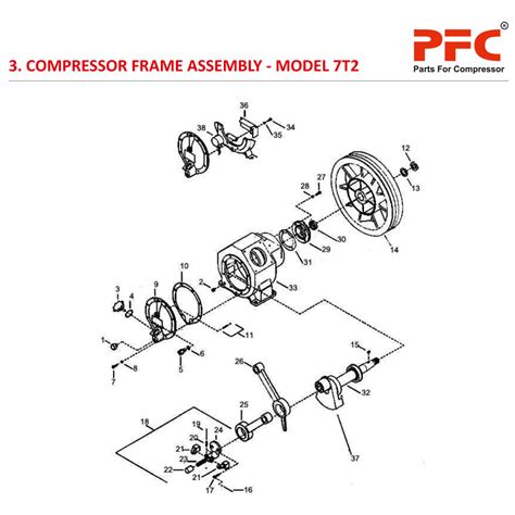 Compressor Frame IR 7T2 Air Compressor Parts | Air Compressor Parts