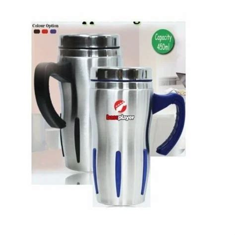 Steel and Plastic Mugs - H-707 Steel Sipper Mug With Handle ...