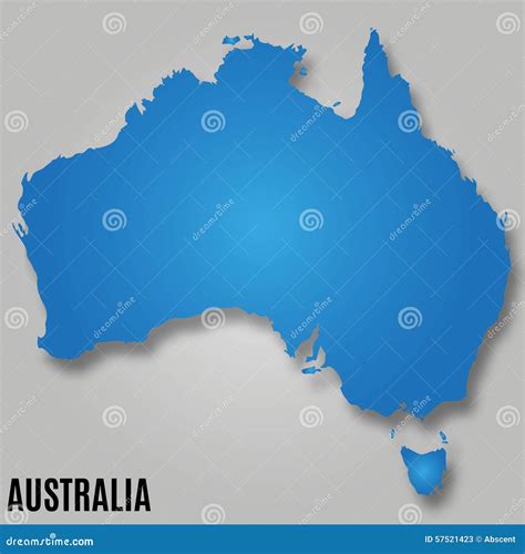 Map of Australia Continent Country Stock Vector - Illustration of paper, design: 57521423