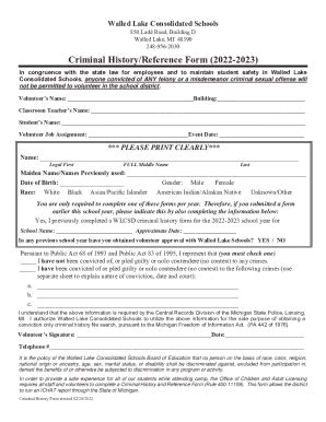 Fillable Online Criminal Conviction/Reference Form Fax Email Print ...