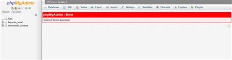 phpMyAdmin Error Incorrect Format Parameter Hestia 的图像结果