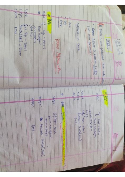 DSA UNIT-3 @Shrijueducator - UNIT. 3 Page: Date: Page: Date: stack. A ...