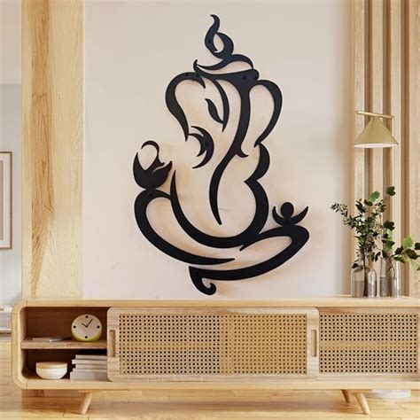 BLIND SHOP Lord Ganesha Metal Wall Art - Finish Wall Hanging for Living ...