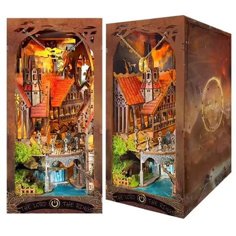 SQ05 Lord of The Rings DIY Book Nook Kit Magic Tower Valley Miniature ...