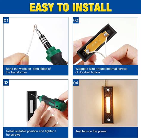 Buy Lighted Doorbell Button, Wired Door Bell Push Buttons LED Door ...