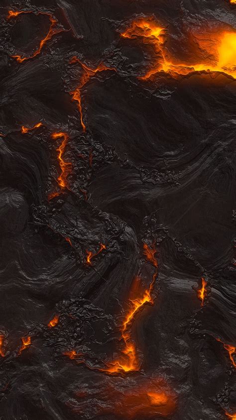Download wallpaper 2160x3840 lava, texture, surface, cranny, fire, hot ...