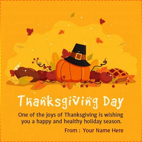 Thanksgiving Day Greetings Images with Name Edit