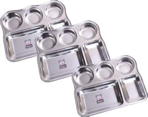 Yana Best Quality 100% Stainless Steel 5 Compartment 15 Inch Bhojan ...