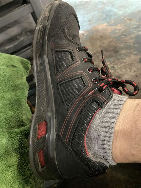 Buy Leather Fiber Glass Toe Red Safety Shoes for Men By Liberty