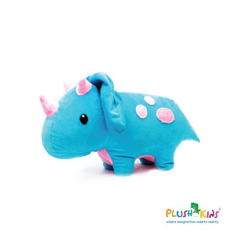 Buy Plushkins Triceratops Dino, Premium Blue & Pink Soft Toy for Kids ...