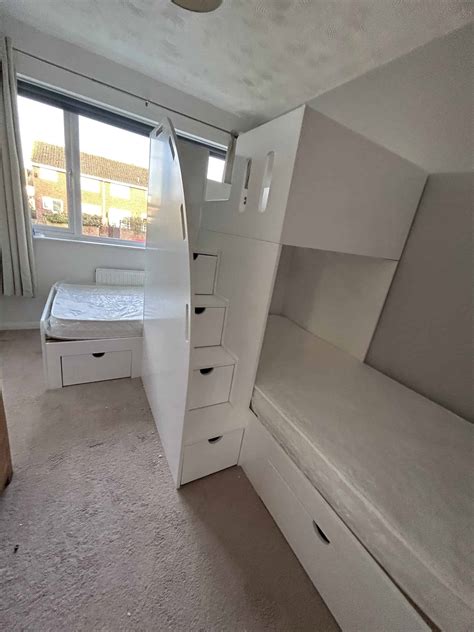 Corner Triple Bunk Bed | Space Saving Corner Kids Bed