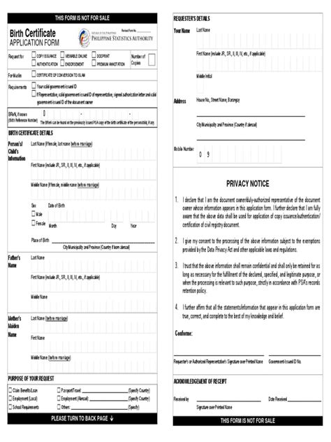 Image result for PSA Birth Certificate Example