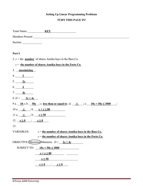 Image result for Setting Up a Linear Programming Problem
