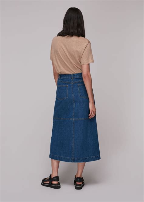 Denim Classic Denim Midi Skirt | WHISTLES | Whistles UK