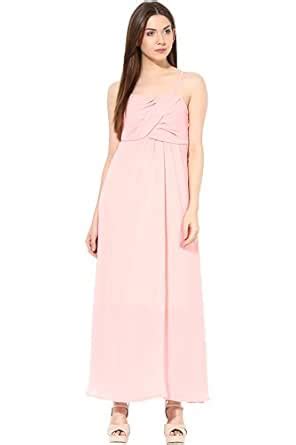 Miss Chase Women's Light Pink Sweetheart Neck Sleeveless Low Back Maxi ...