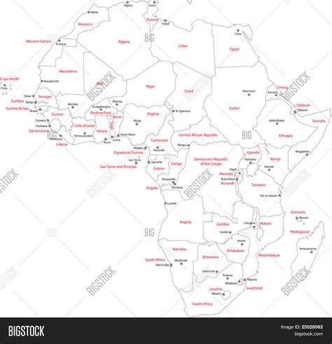 Capital Cities Map Printable Africa