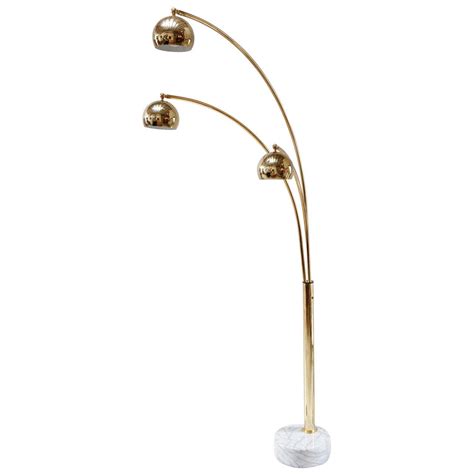 Vintage Brass and Marble Three Arm Arc Floor Lamp at 1stDibs | vintage ...