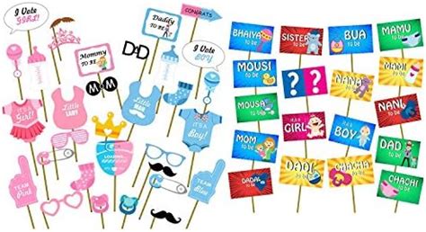 Party Propz Baby Shower & Maternity Shoot Props 18 Pcs – Mom to Be, Dad ...
