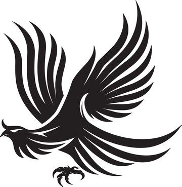 Phoenix radiance logo design of mythical bird in black vector celestial ...